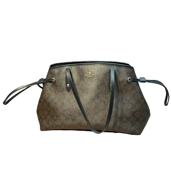 Coach Signature Drawstring Carryall Shoulder Bag - Picture 9 of 11